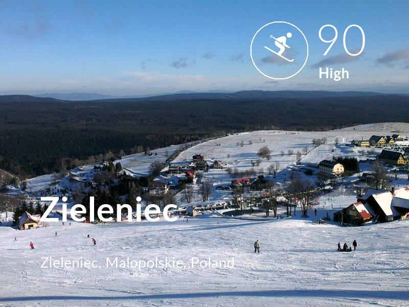 Skiing comfort level is 90 in Zieleniec