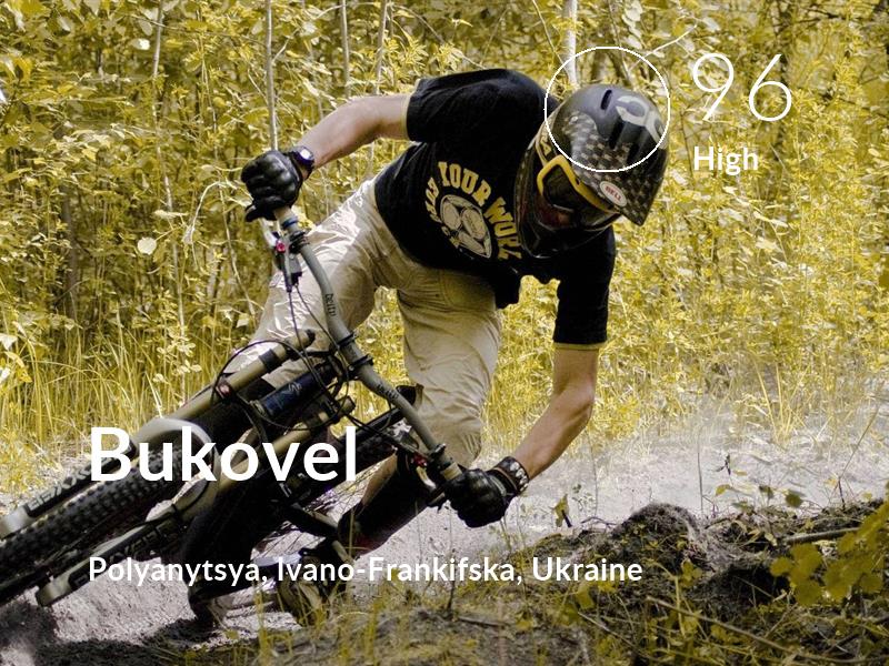 Cycling comfort level is 96 in Bukovel