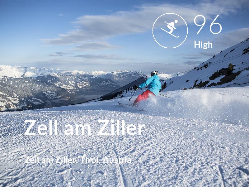 Skiing comfort level is 96 in Zell am Ziller