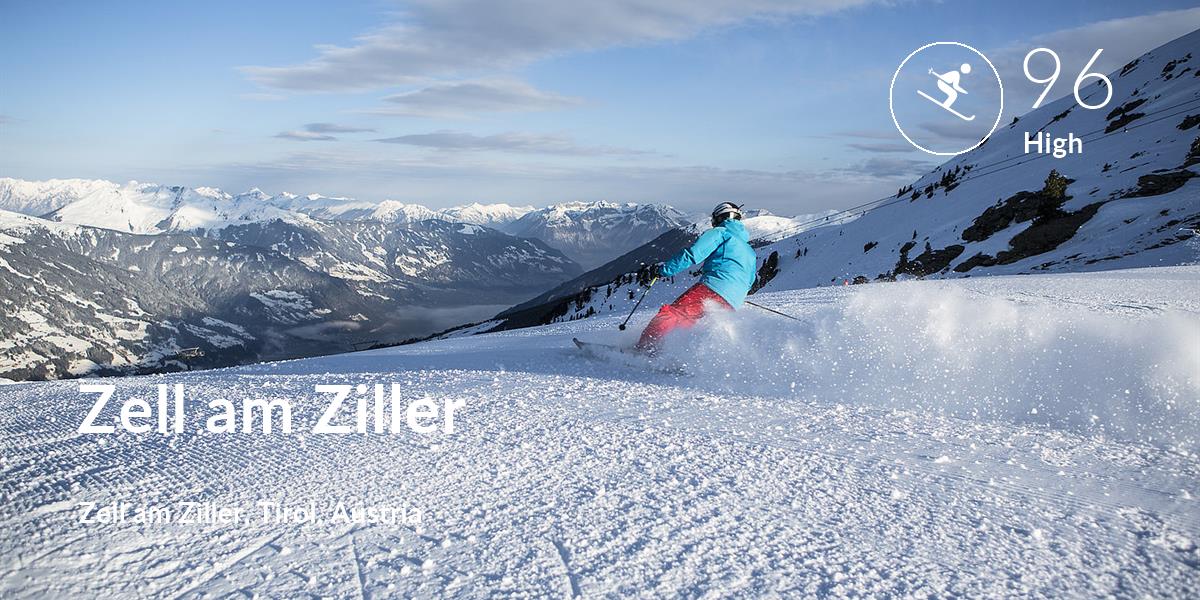 Skiing comfort level is 96 in Zell am Ziller