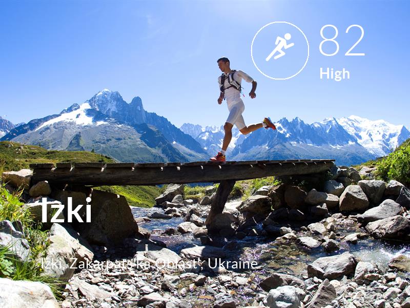 Running comfort level is 82 in Izki