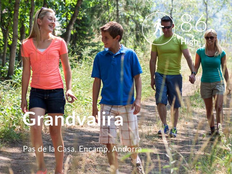 Walking comfort level is 86 in Grandvalira