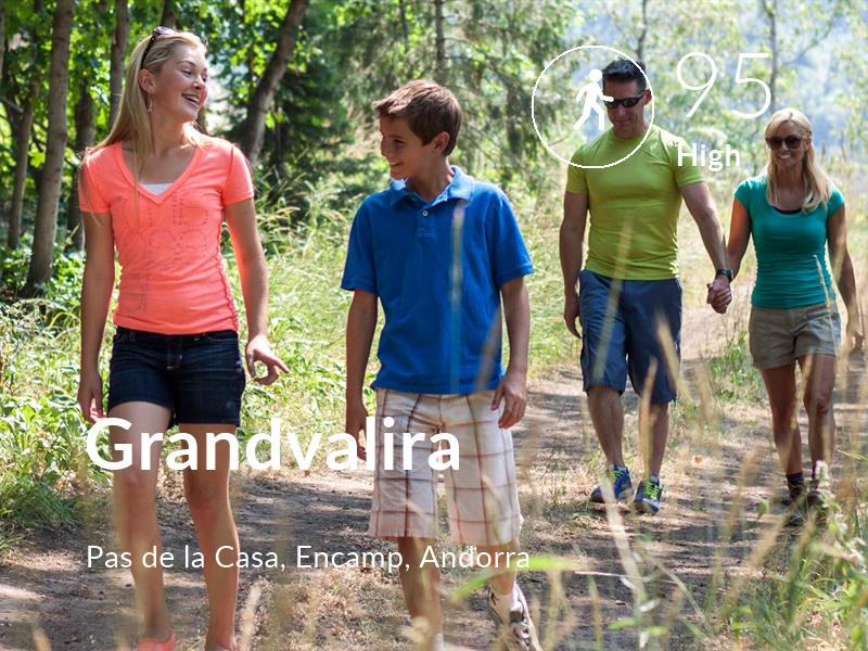 Walking comfort level is 95 in Grandvalira
