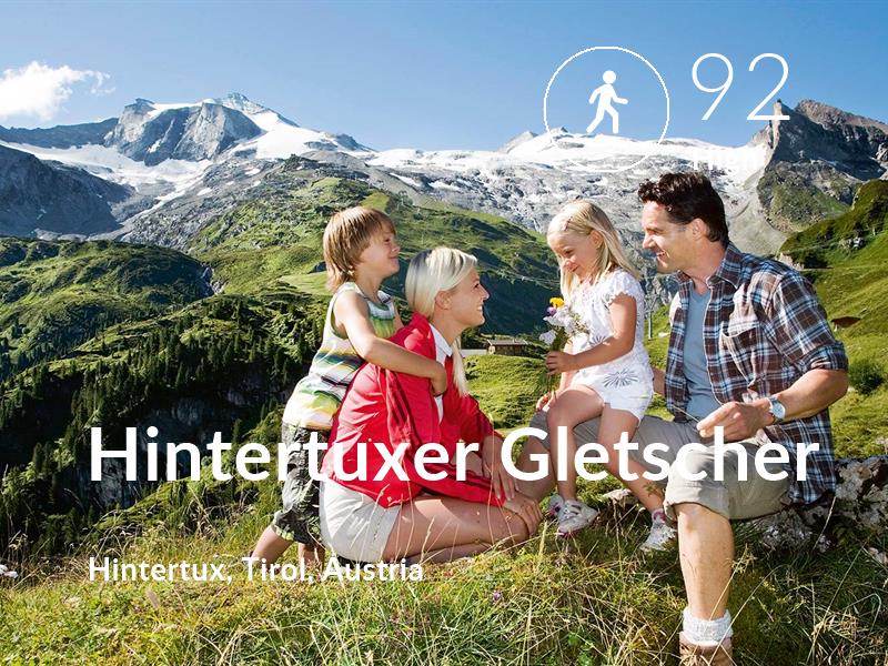 Walking comfort level is 92 in Hintertuxer Gletscher