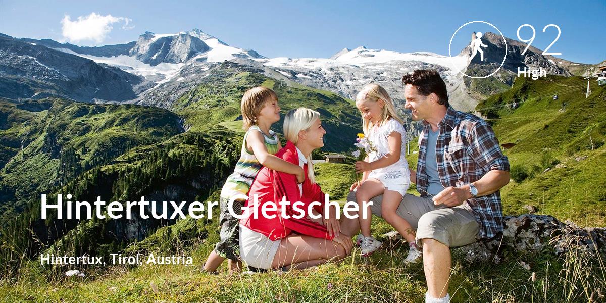 Walking comfort level is 92 in Hintertuxer Gletscher