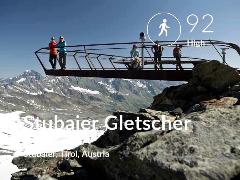 Walking comfort level is 92 in Stubaier Gletscher