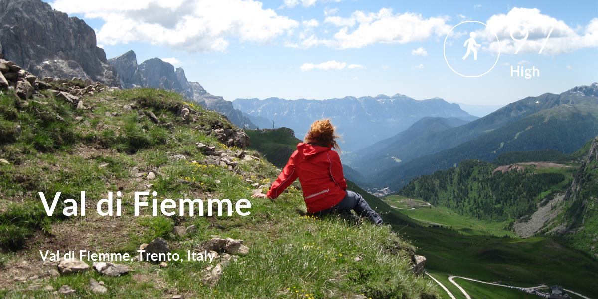 Walking comfort level is 97 in Val di Fiemme