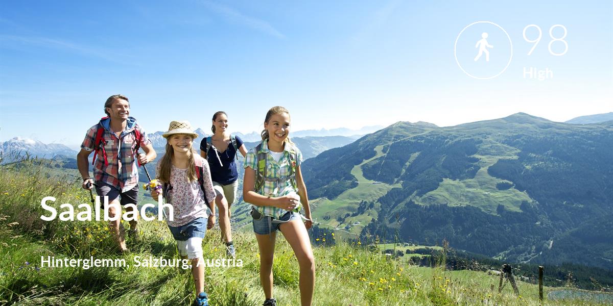 Walking comfort level is 98 in Saalbach 