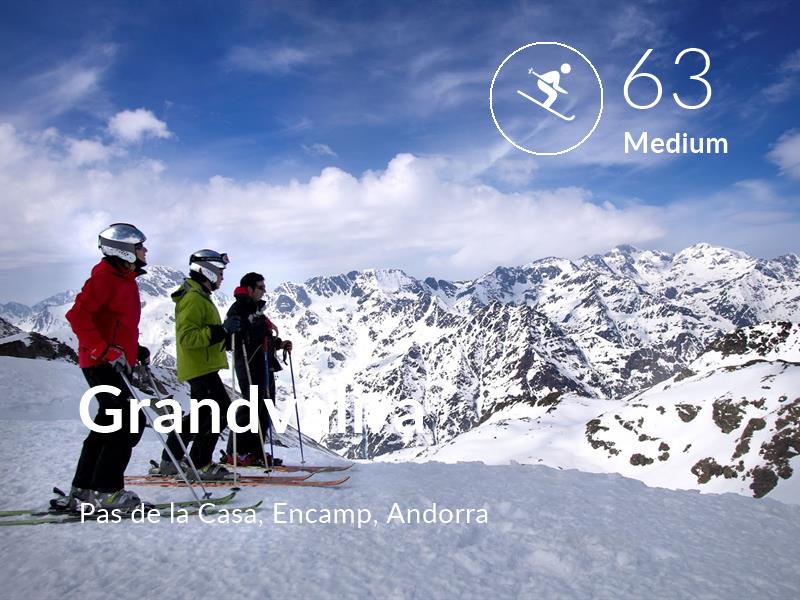 Skiing comfort level is 63 in Grandvalira