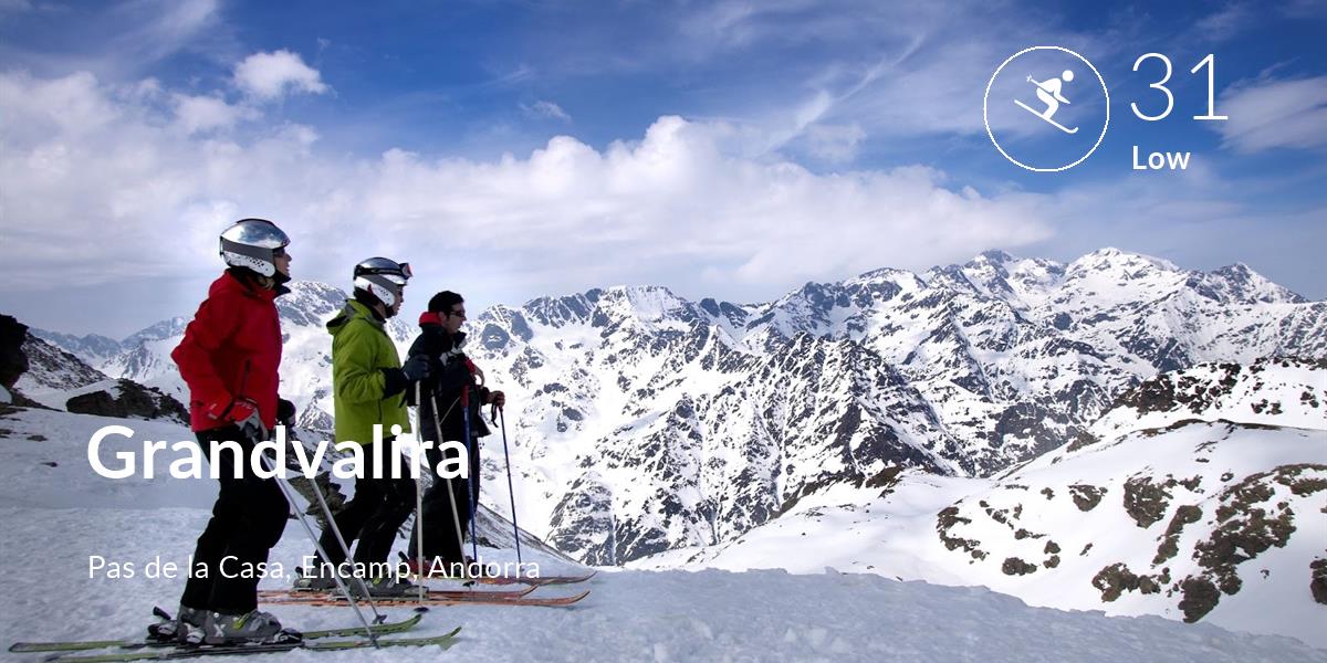 Skiing comfort level is 31 in Grandvalira