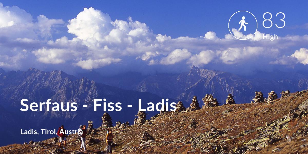 Walking comfort level is 83 in Serfaus - Fiss - Ladis