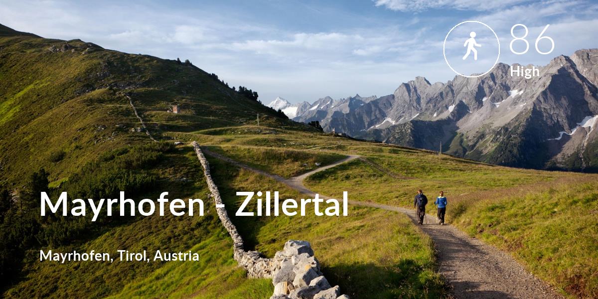 Walking comfort level is 86 in Mayrhofen - Zillertal
