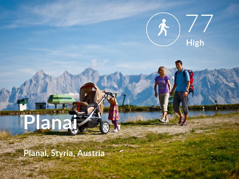Walking comfort level is 77 in Planai