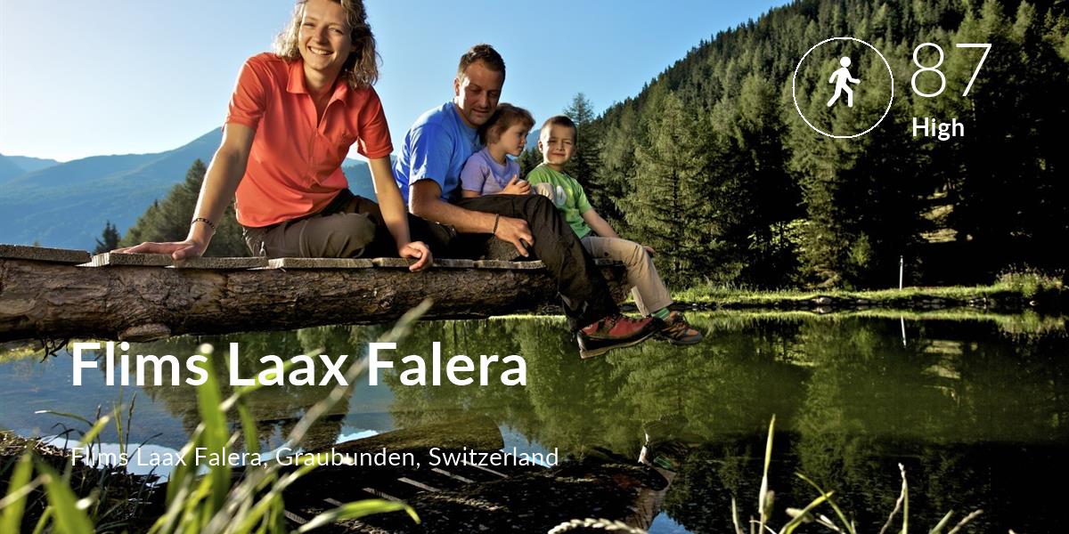 Walking comfort level is 87 in Flims Laax Falera