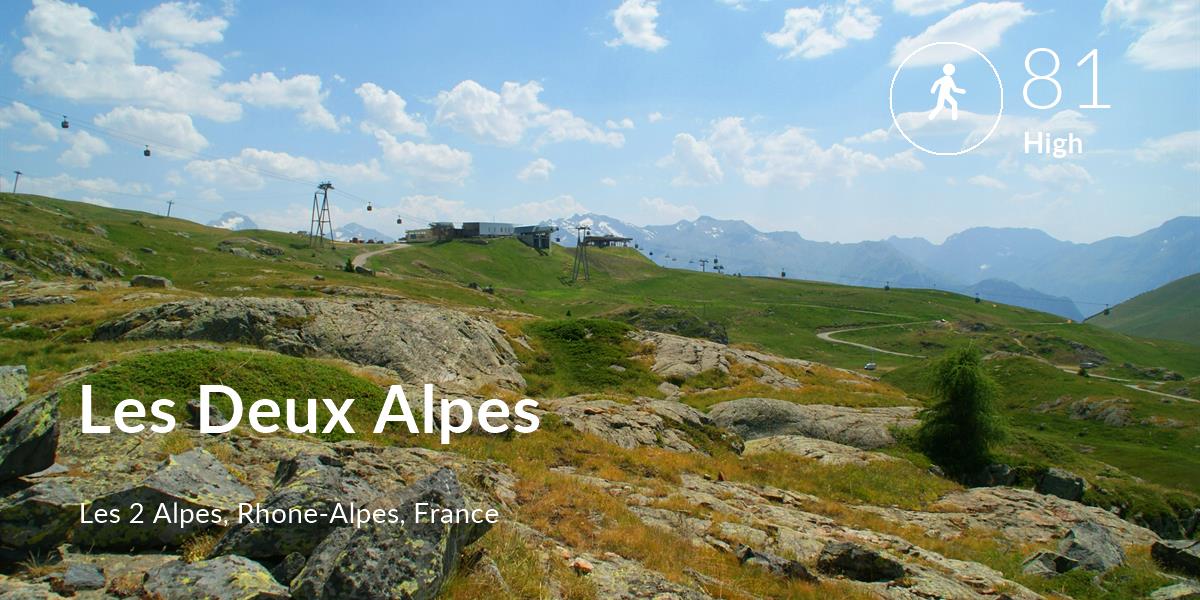 Walking comfort level is 81 in Les Deux Alpes