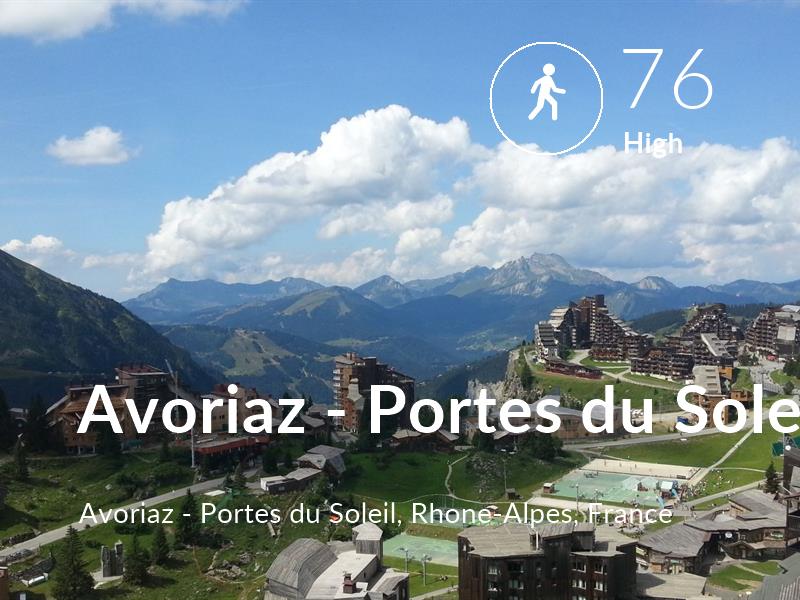 Walking comfort level is 76 in Avoriaz - Portes du Soleil