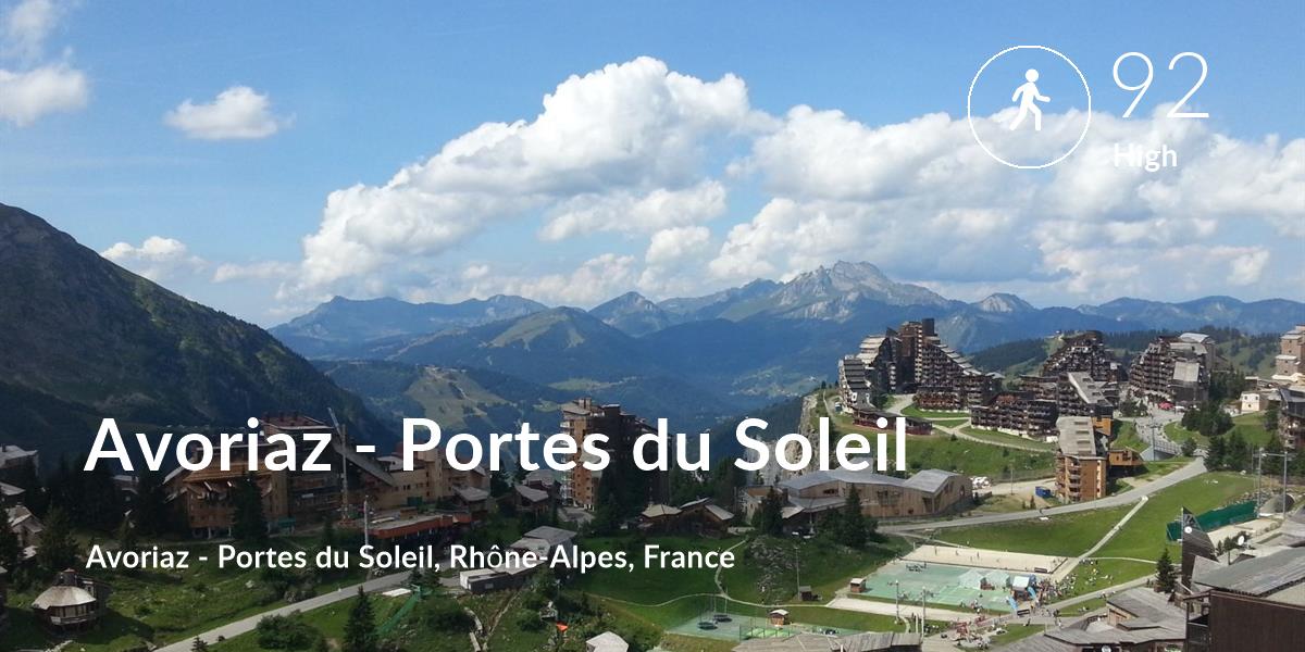 Walking comfort level is 92 in Avoriaz - Portes du Soleil