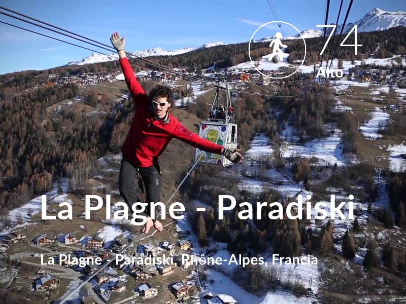 Caminando comfort level is 74 in La Plagne - Paradiski