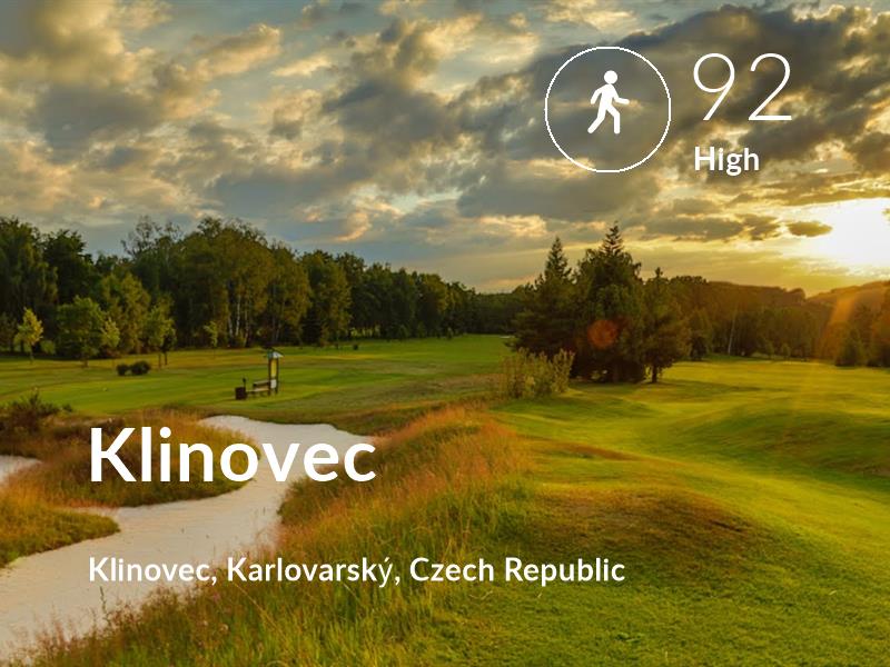 Walking comfort level is 92 in Klinovec