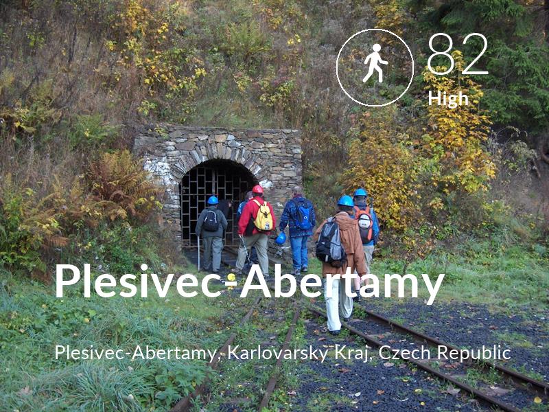 Walking comfort level is 82 in Plesivec-Abertamy
