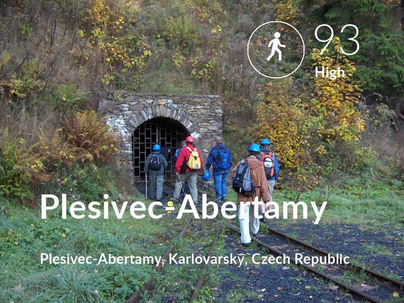 Walking comfort level is 93 in Plesivec-Abertamy