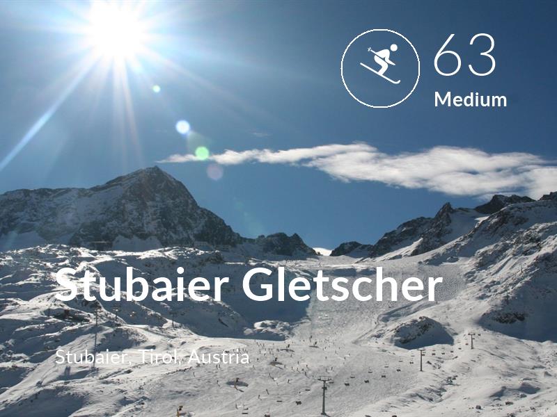 Skiing comfort level is 63 in Stubaier Gletscher