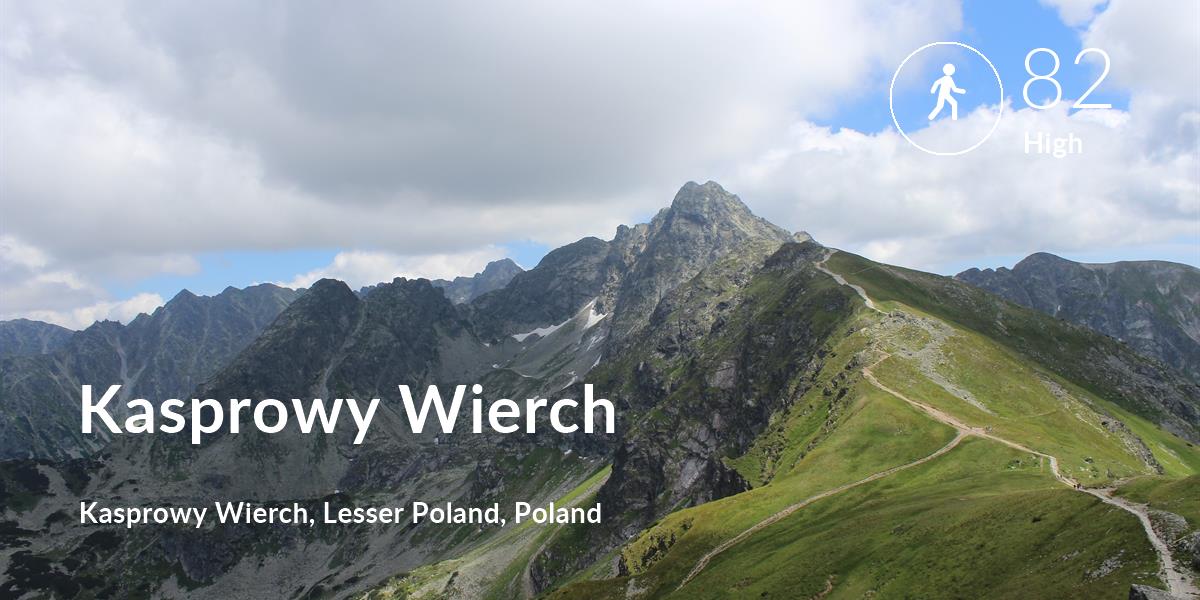 Walking comfort level is 82 in Kasprowy Wierch