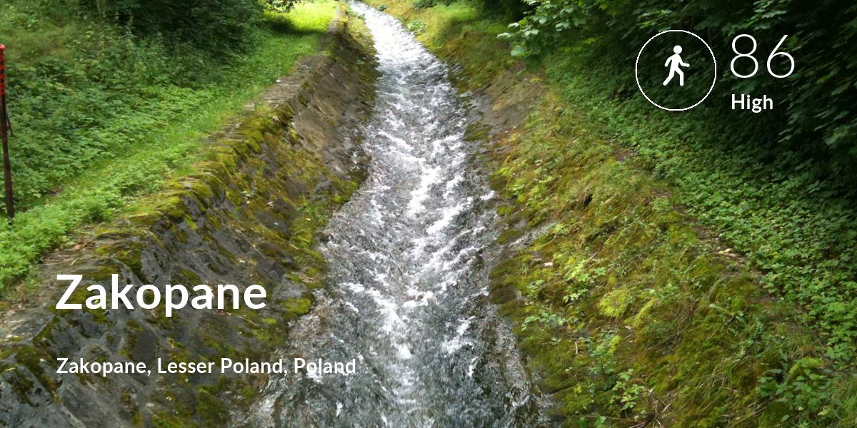 Walking comfort level is 86 in Zakopane