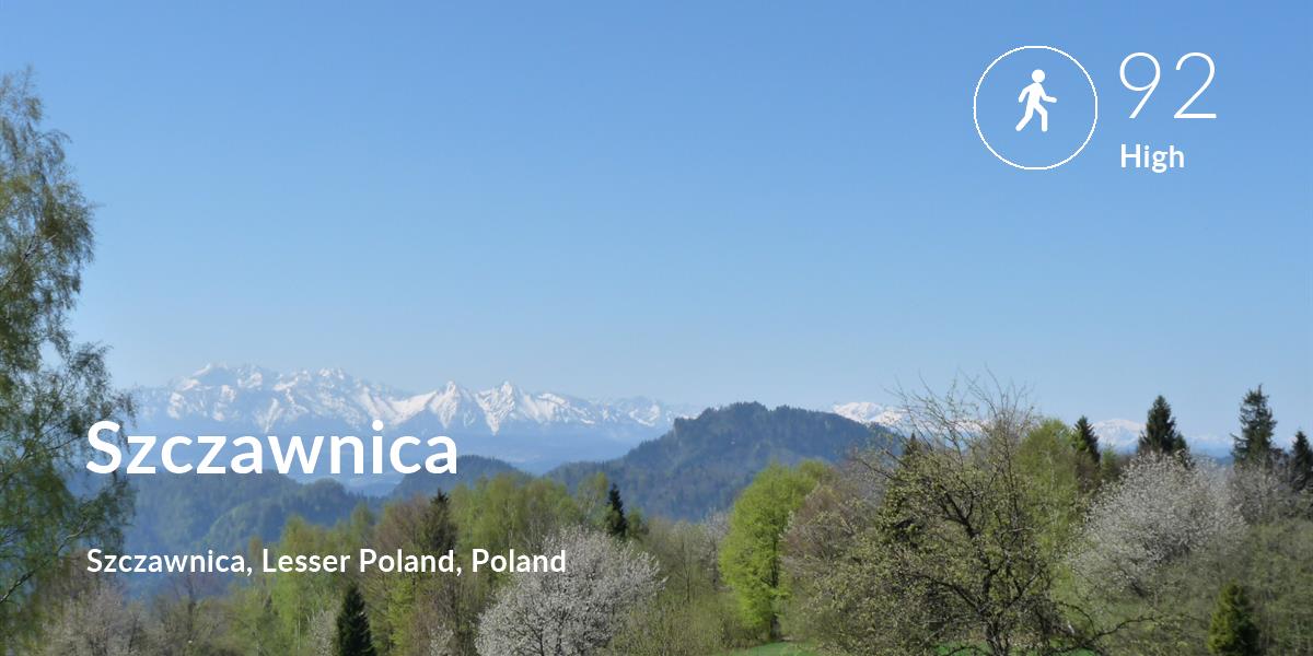 Walking comfort level is 92 in Szczawnica