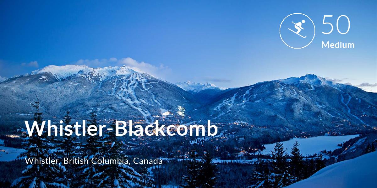 Skiing comfort level is 50 in Whistler-Blackcomb