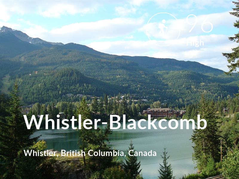 Hiking comfort level is 96 in Whistler-Blackcomb