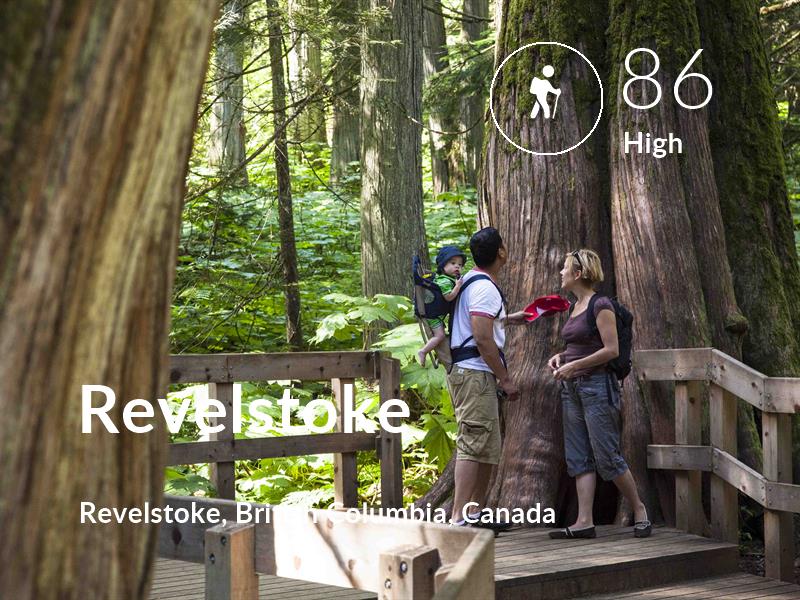 Hiking comfort level is 86 in Revelstoke