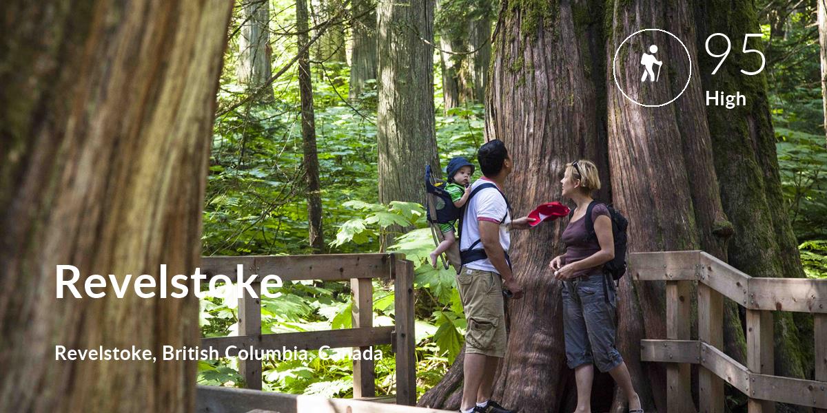 Hiking comfort level is 95 in Revelstoke