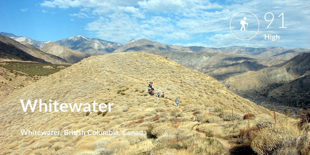 Hiking comfort level is 91 in Whitewater