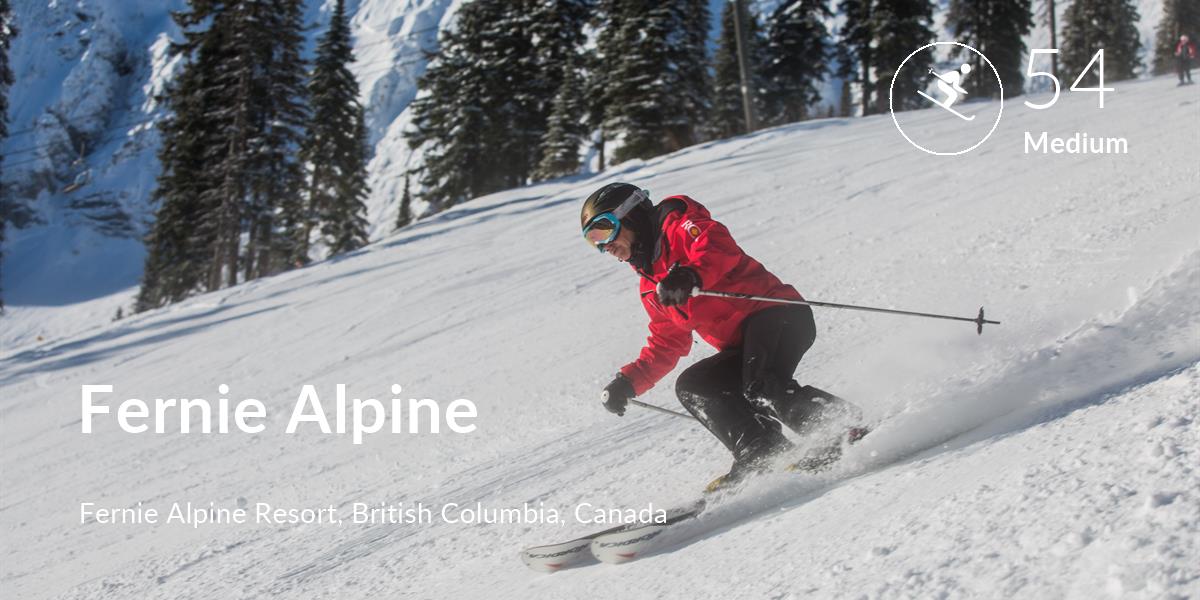 Skiing comfort level is 54 in Fernie Alpine