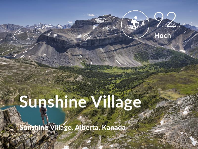 Wandern comfort level is 92 in Sunshine Village
