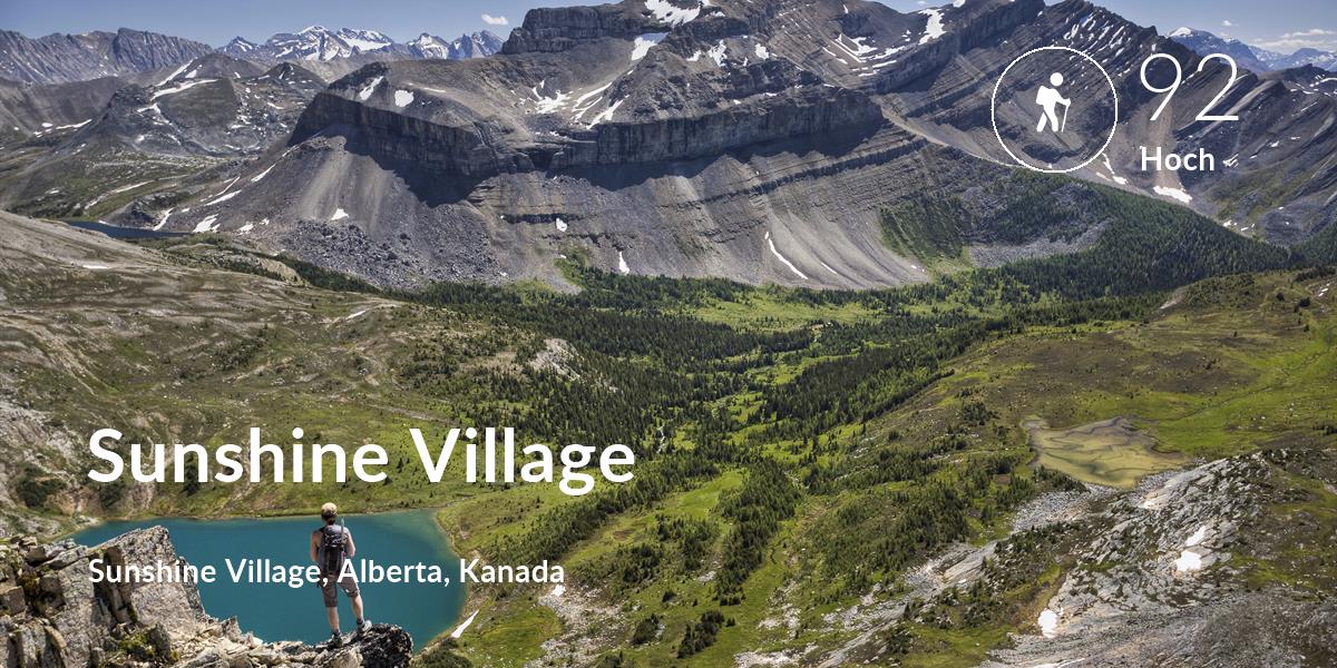 Wandern comfort level is 92 in Sunshine Village