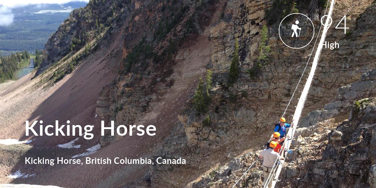 Hiking comfort level is 94 in Kicking Horse