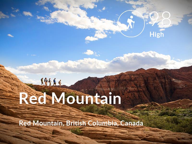 Hiking comfort level is 98 in Red Mountain