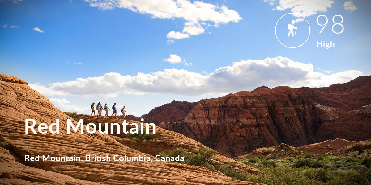 Hiking comfort level is 98 in Red Mountain