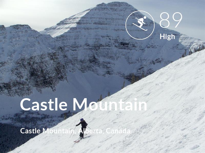 Skiing comfort level is 89 in Castle Mountain