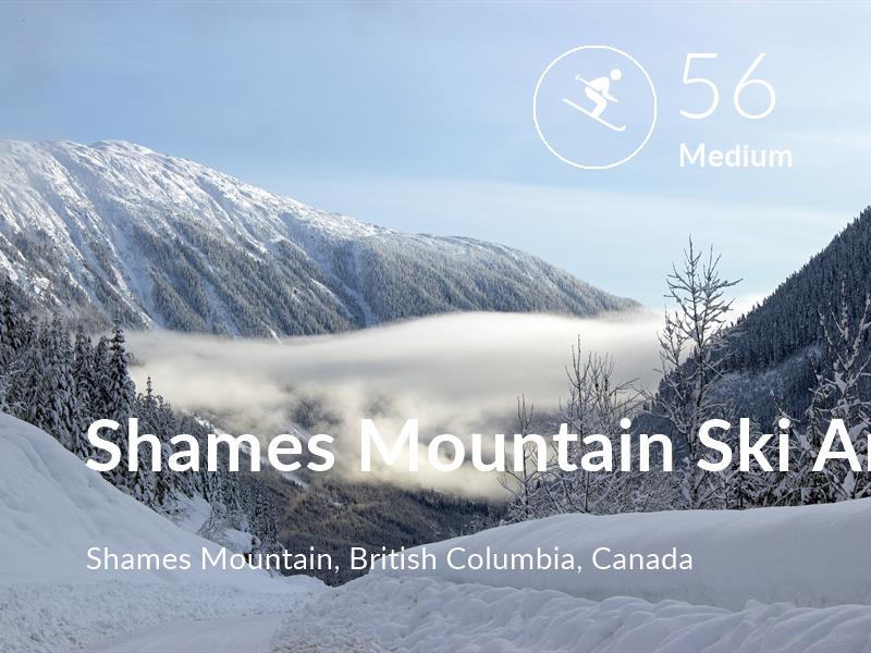 Skiing comfort level is 56 in Shames Mountain Ski Area