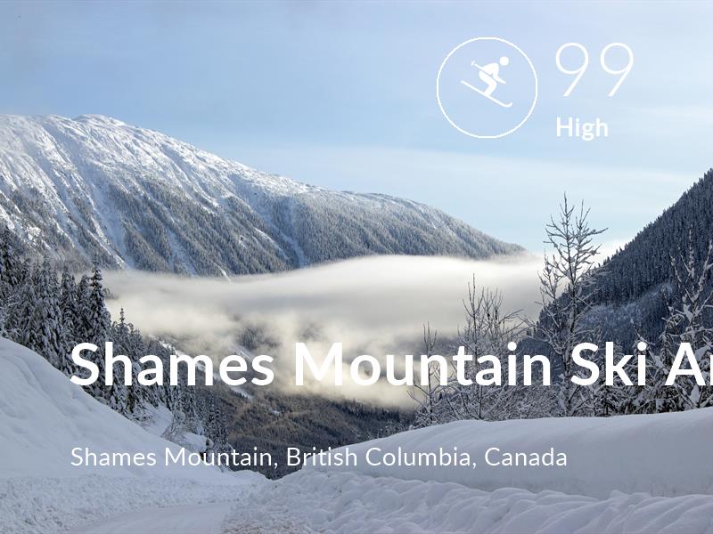 Skiing comfort level is 99 in Shames Mountain Ski Area