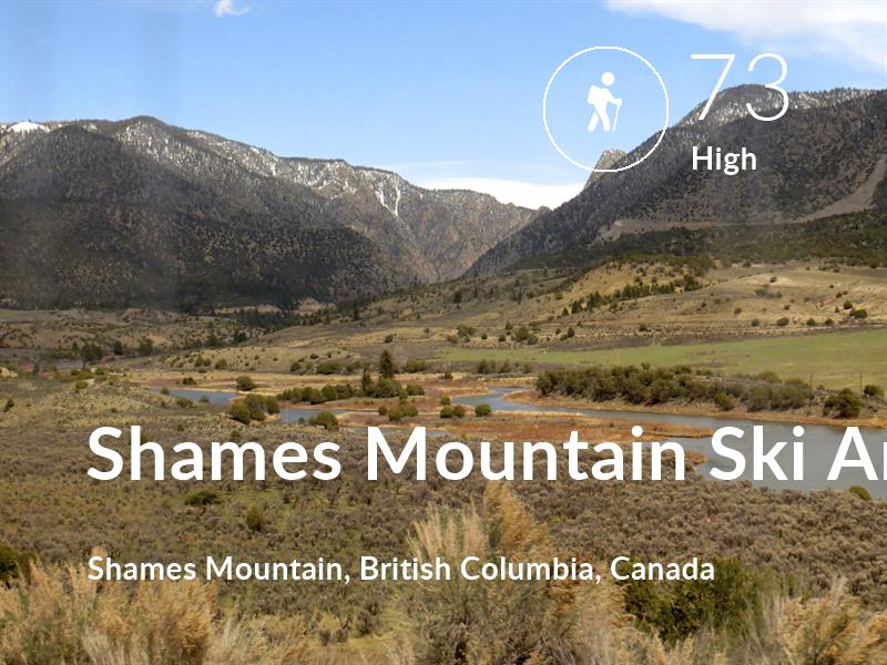 Hiking comfort level is 73 in Shames Mountain Ski Area