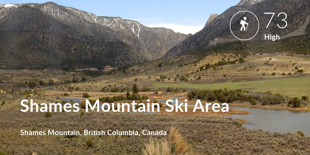 Hiking comfort level is 73 in Shames Mountain Ski Area