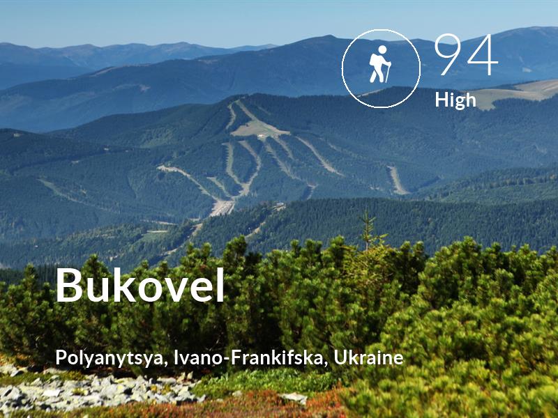 Hiking comfort level is 94 in Bukovel