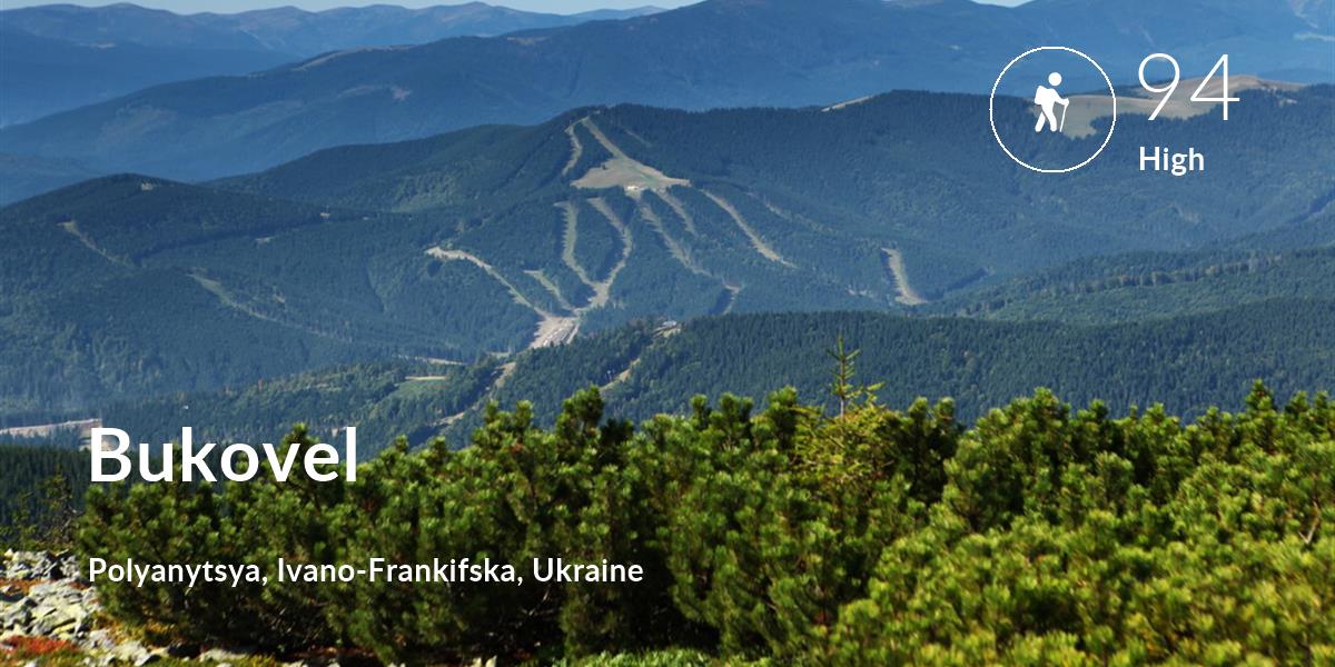 Hiking comfort level is 94 in Bukovel