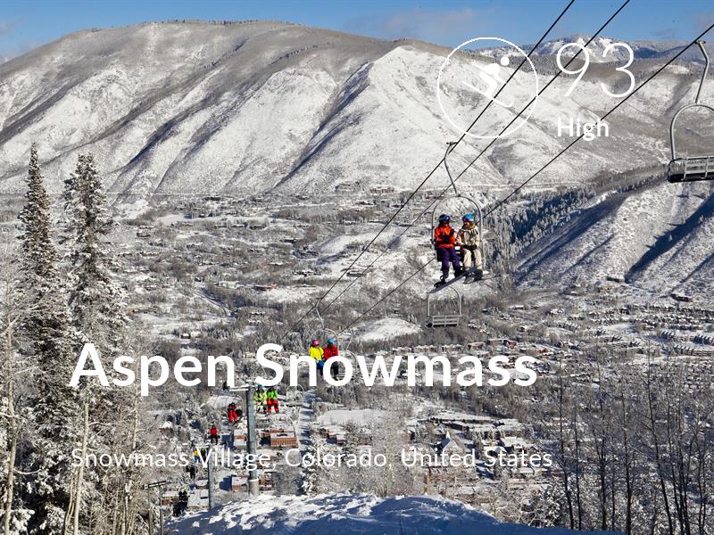 Skiing comfort level is 93 in Aspen Snowmass