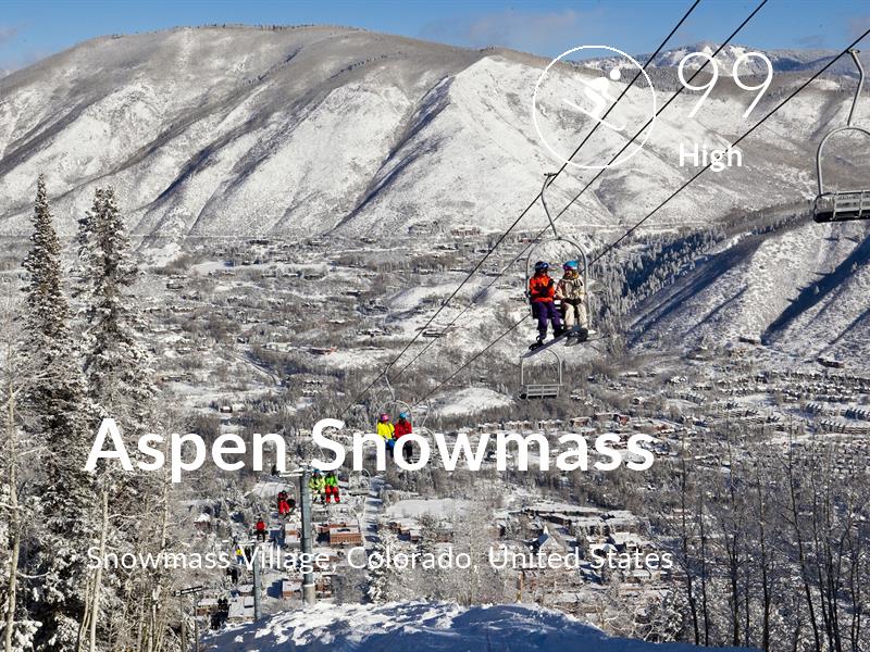 Skiing comfort level is 99 in Aspen Snowmass