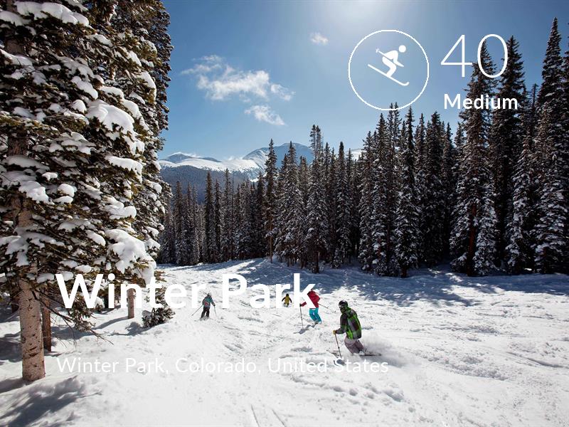 Skiing comfort level is 40 in Winter Park